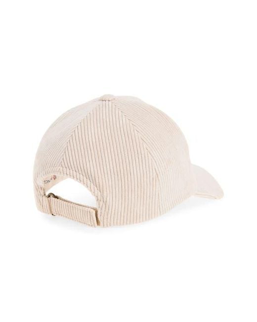 Moncler Natural Logo Patch Corduroy Baseball Cap