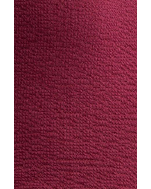 Treasure & Bond Red Crinkle Mock Neck Top