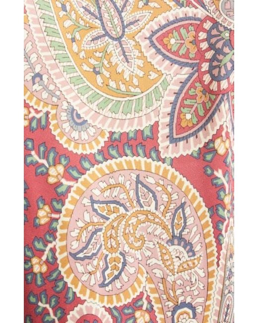 Etro Multicolor Paisley Print Long Sleeve Faux Wrap Jersey Dress