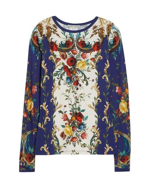 Alice + Olivia Black Delaina Long Sleeve Top