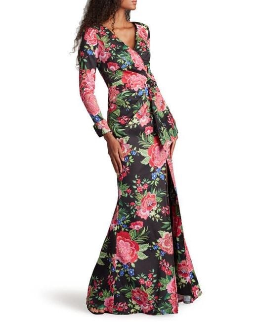 brown fairy dress Neshia Halter Lapel Gown – Tadashi Shoji Official Online Boutique main image 0