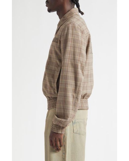 Amiri Brown Check Wool Blouson Jacket for men