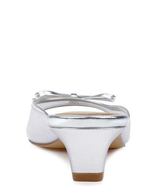 Badgley Mischka White Felisha Kitten Heel Slide Sandal
