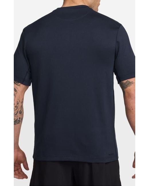 Nike Blue Primary Training Dri-Fit Short Sleeve T-Shirt for men