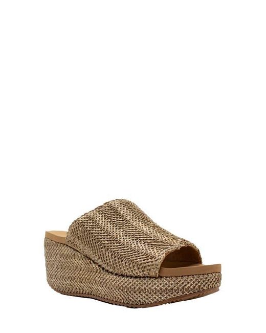 Volatile Raffia Volatile Canteen Water Resistant Raffia Wedge Platform Sandal in Brown ...