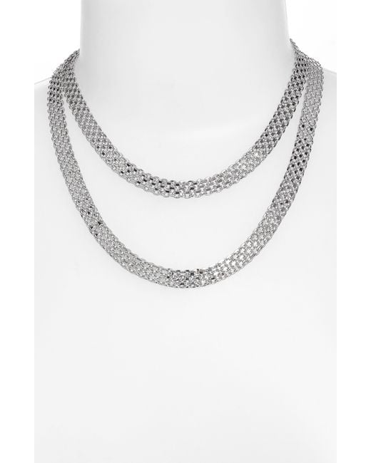 Nordstrom White Panther Chain Layered Necklace
