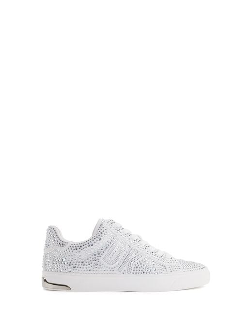 DKNY White Embellished Sneaker