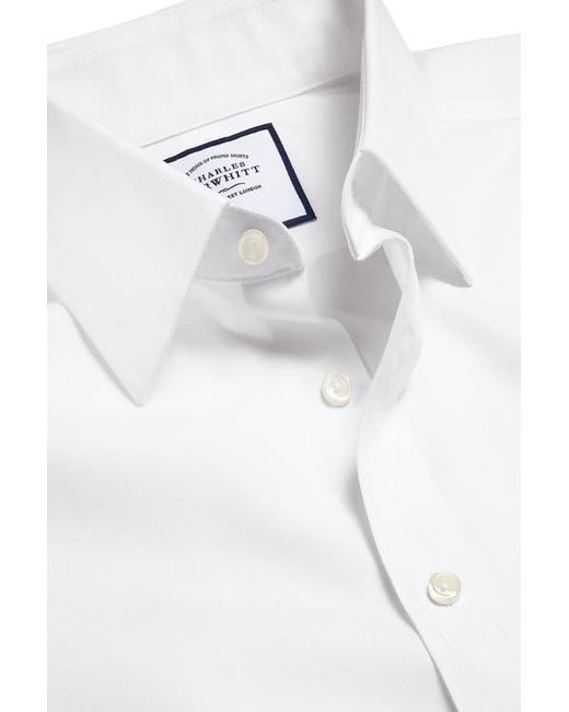 Charles Tyrwhitt White Non-Iron Poplin Slim Fit Shirt Double Cuff for men