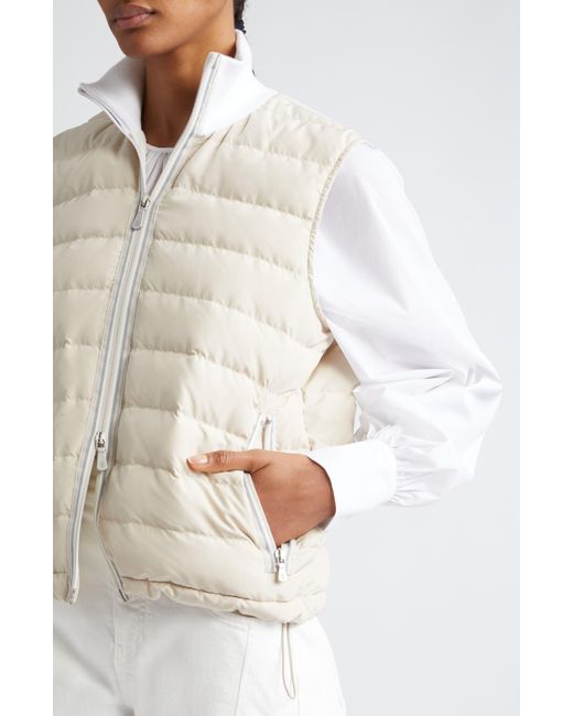 Eleventy White Quilted Puffer Vest