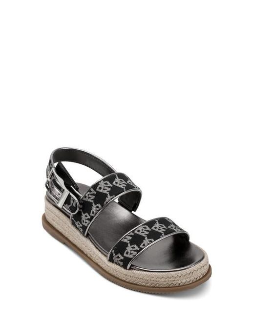DKNY Black Berris Slingback Platform Espadrille