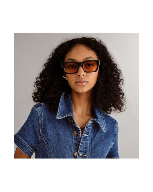 Le Specs Black Shmood 52Mm Rectangular Sunglasses