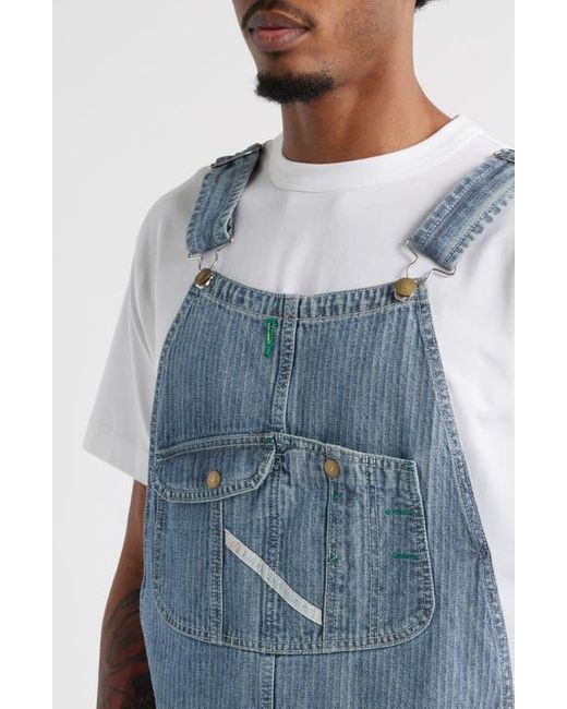 Elwood Blue Bleacher Stripe Denim Overalls for men