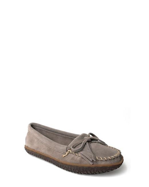 Minnetonka Gray Kilty Tread Slipper