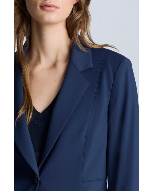Kenneth Cole Blue Athletic Stretch One-Button Blazer