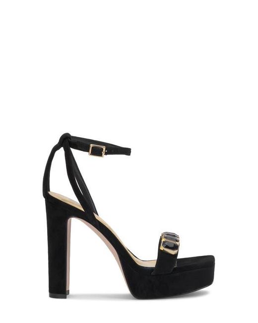 Jessica Simpson Black Callirah Embellished Ankle Strap Heels