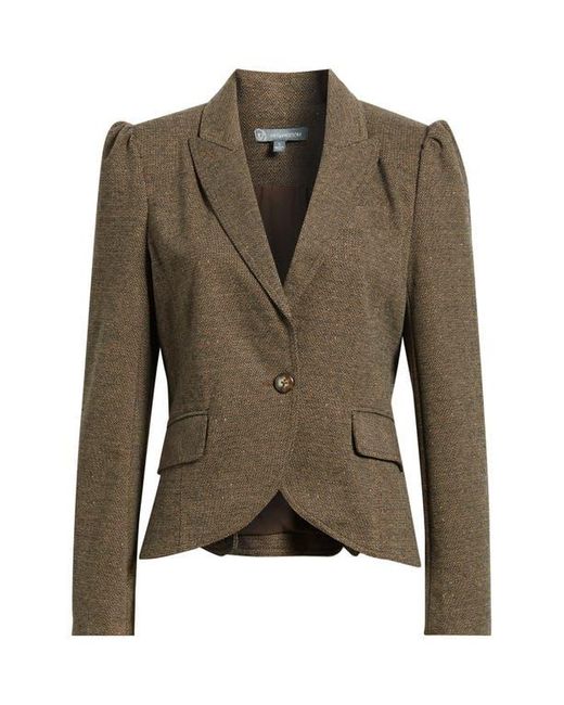 Wit & Wisdom Brown Sing Puff Shoulder Blazer