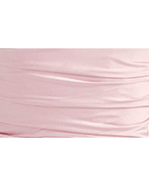 House Of Cb Pink Jasmine Strapless Satin Corset Dress