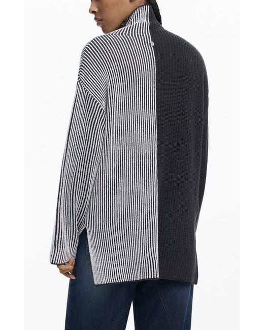 Desigual Gray Turtleneck Sweater