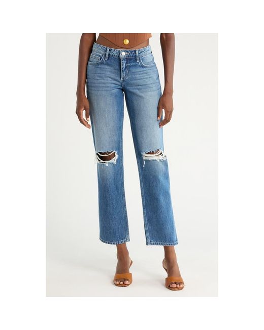 L'Agence Blue Nevia Low Rise Slouch Straight Leg Jeans
