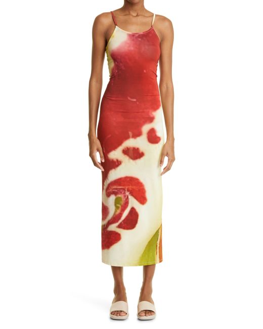 Paloma Wool Red Blossom Orchid Print Slipdress
