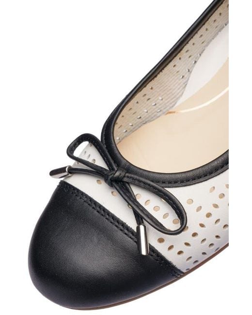 Ara White Sangria Cap Toe Flat