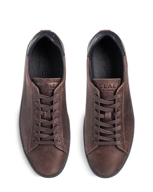 CLAE Brown Bradley Leather Sneaker for men