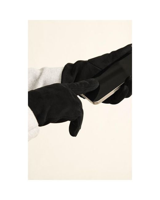 Lands' End Black Suede Tech Gloves