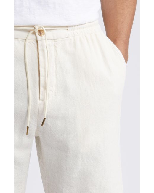 Rails White Archer Flat Front Cotton & Linen Shorts for men