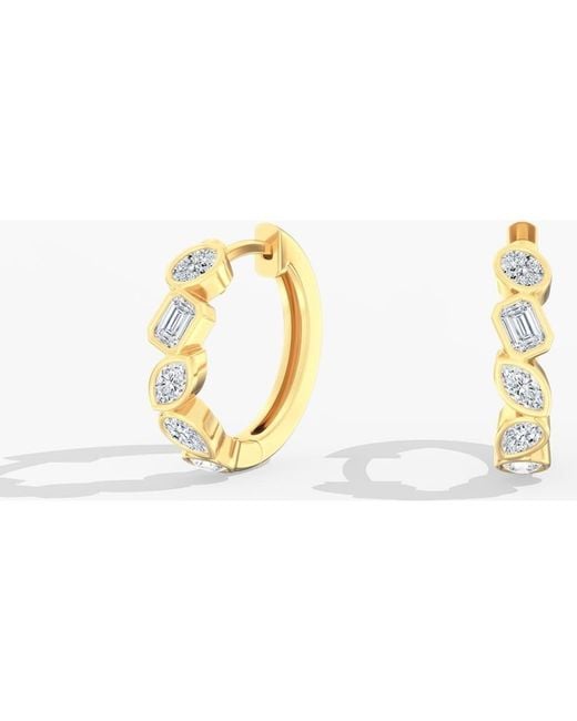 Everlee Metallic Multi-Shape Bezel Lab Diamond Hoop