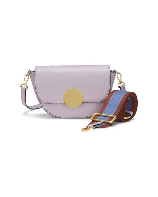 orYANY Purple Lottie Leather Saddle Crossbody Bag