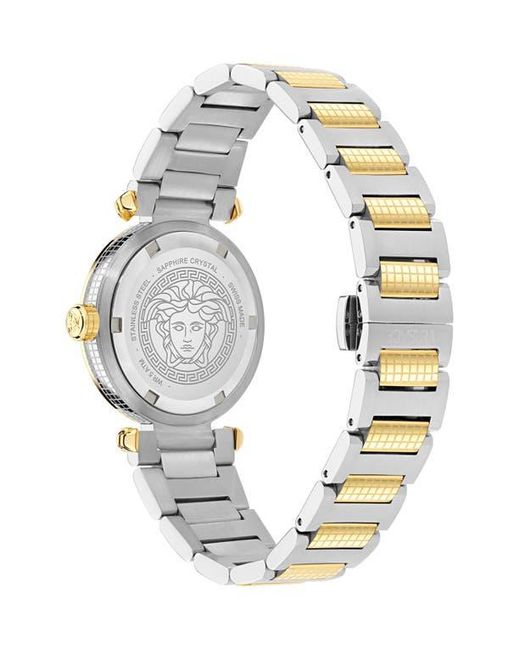 Versace Metallic Greek Bracelet Watch, 35Mm