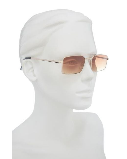 BP. Brown Gradient Rectangular Aviator Sunglasses