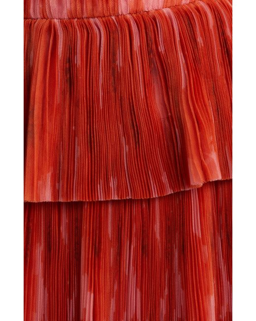 Hutch Red Simi Plissé Ruffle Strapless Gown