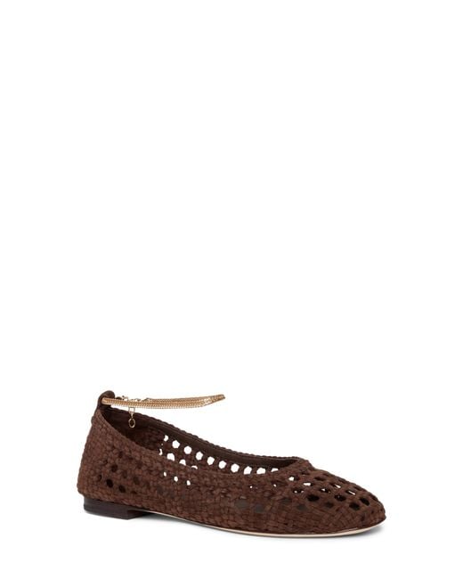 PAIGE Brown Juliette Ankle Strap Flat