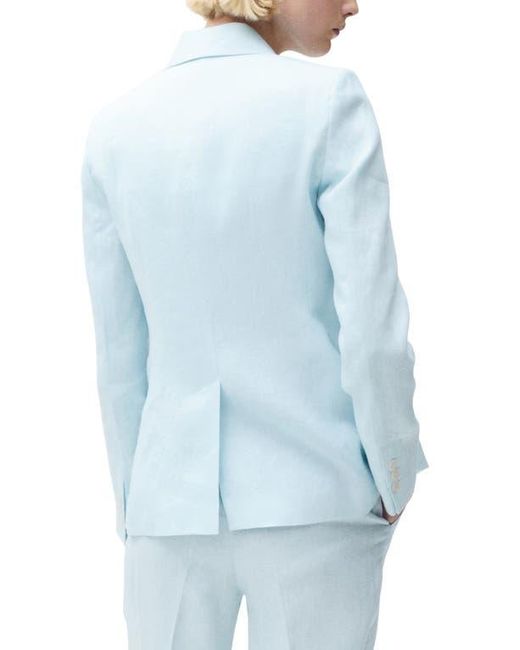 Mango Blue Boreli Linen Blazer