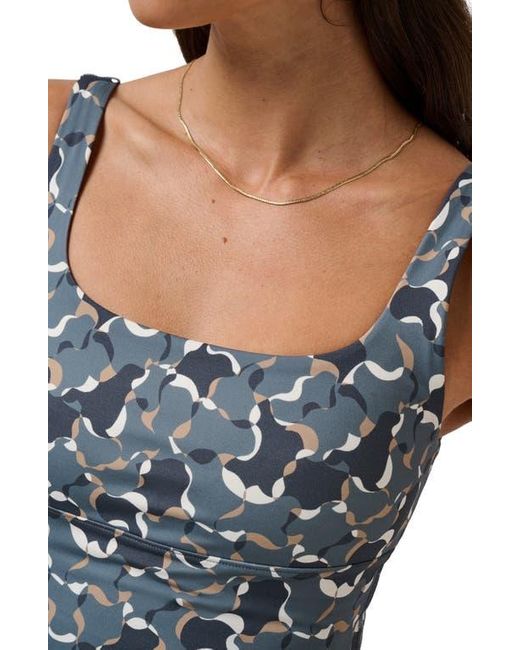 Travis Mathew Blue Moveknit Camouflage Crop Tank