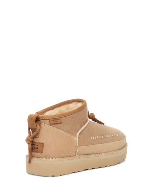 Ugg Natural ugg(r) Gender Inclusive Ultra Mini Crafted Regenerate Genuine Shearling Lined Bootie