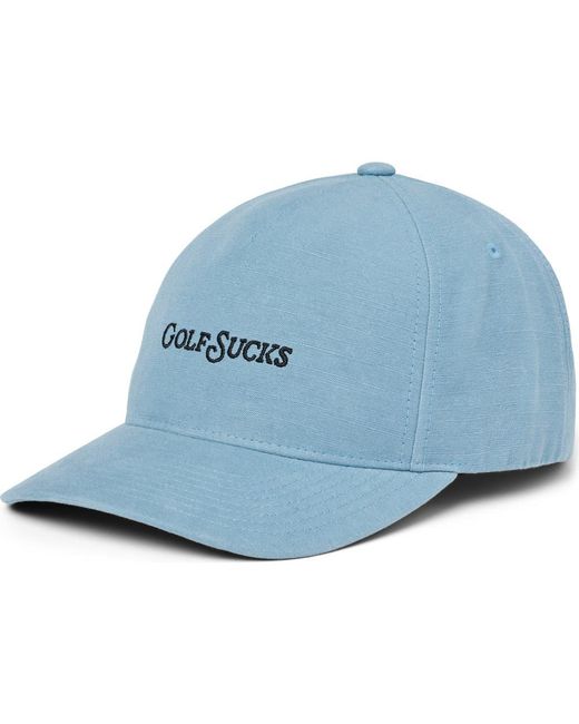 Travis Mathew Blue Golf Sucks Six-Panel Snapback Cap for men