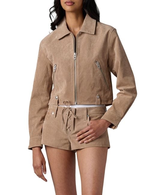 Blank NYC Brown Crop Suede Jacket