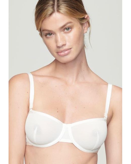 CUUP White The Balconette Mesh Underwire Bra