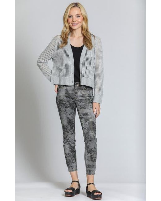 Apny Gray Open Stitch Cardigan
