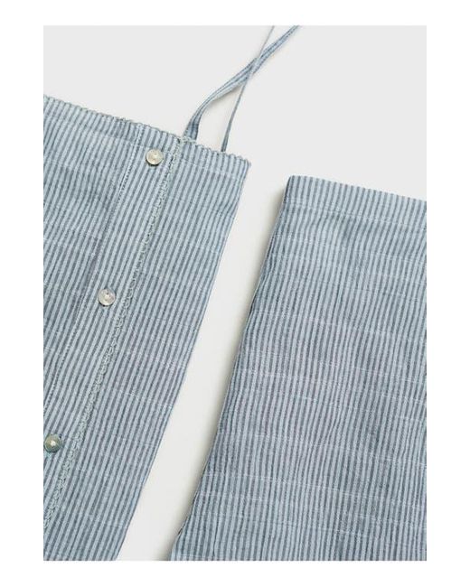 Mango Blue Stripe Seersucker Short Pajamas