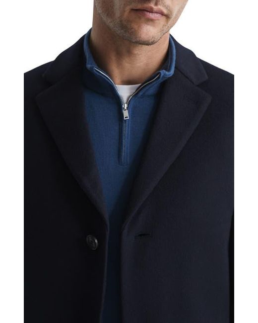 Reiss Blue Gable Wool Blend Overcoat for men