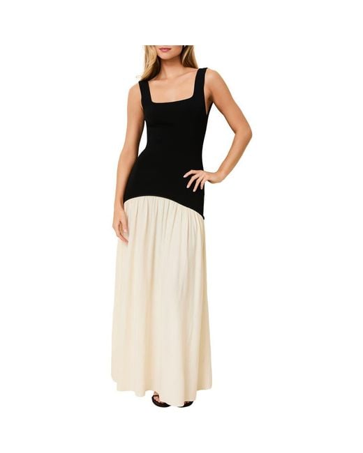 Solid & Striped The Camila Two-Tone Dress in Black | Lyst