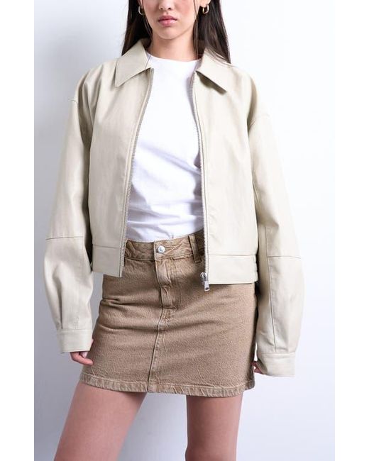 TOPSHOP White Denim Miniskirt