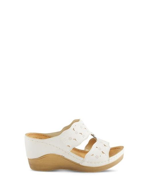 Flexus by Spring Step Natural Dreiser Platform Wedge Slide Sandal