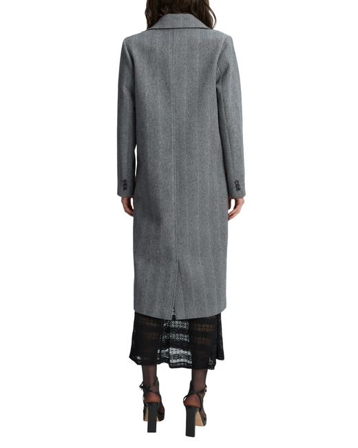 Bardot Double Breasted Herringbone Coat in Gray Lyst