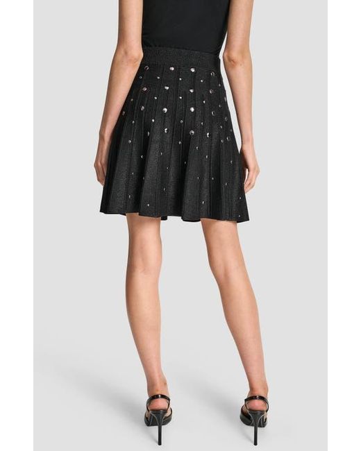 DKNY Black Studded Metallic Miniskirt