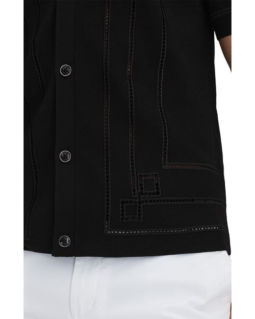 Reiss Black Hartwood Short Sleeve Sweater for men