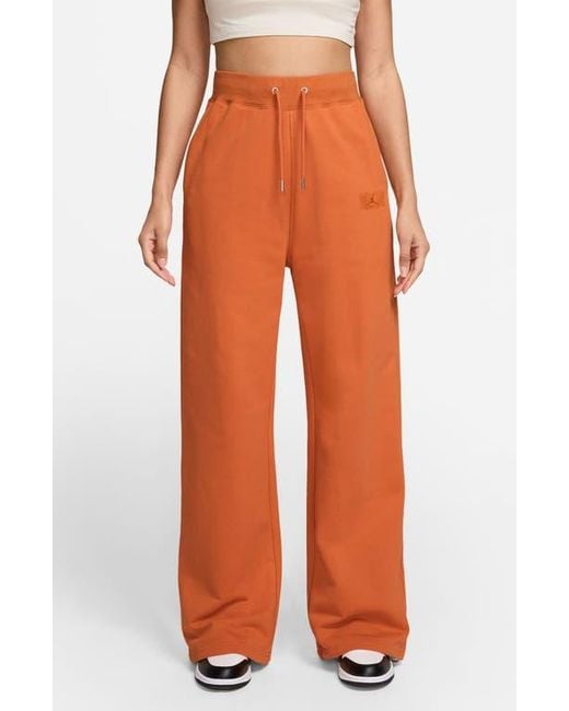 Nike Orange Flight Fleece French Terry Open Hem Pants